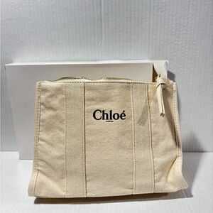 Chloé Cream Canvas Pouch